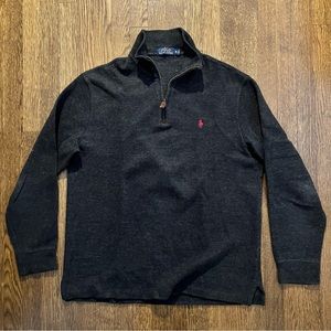Men’s Medium Dark Gray Polo by Ralph Lauren Quarter Zip
